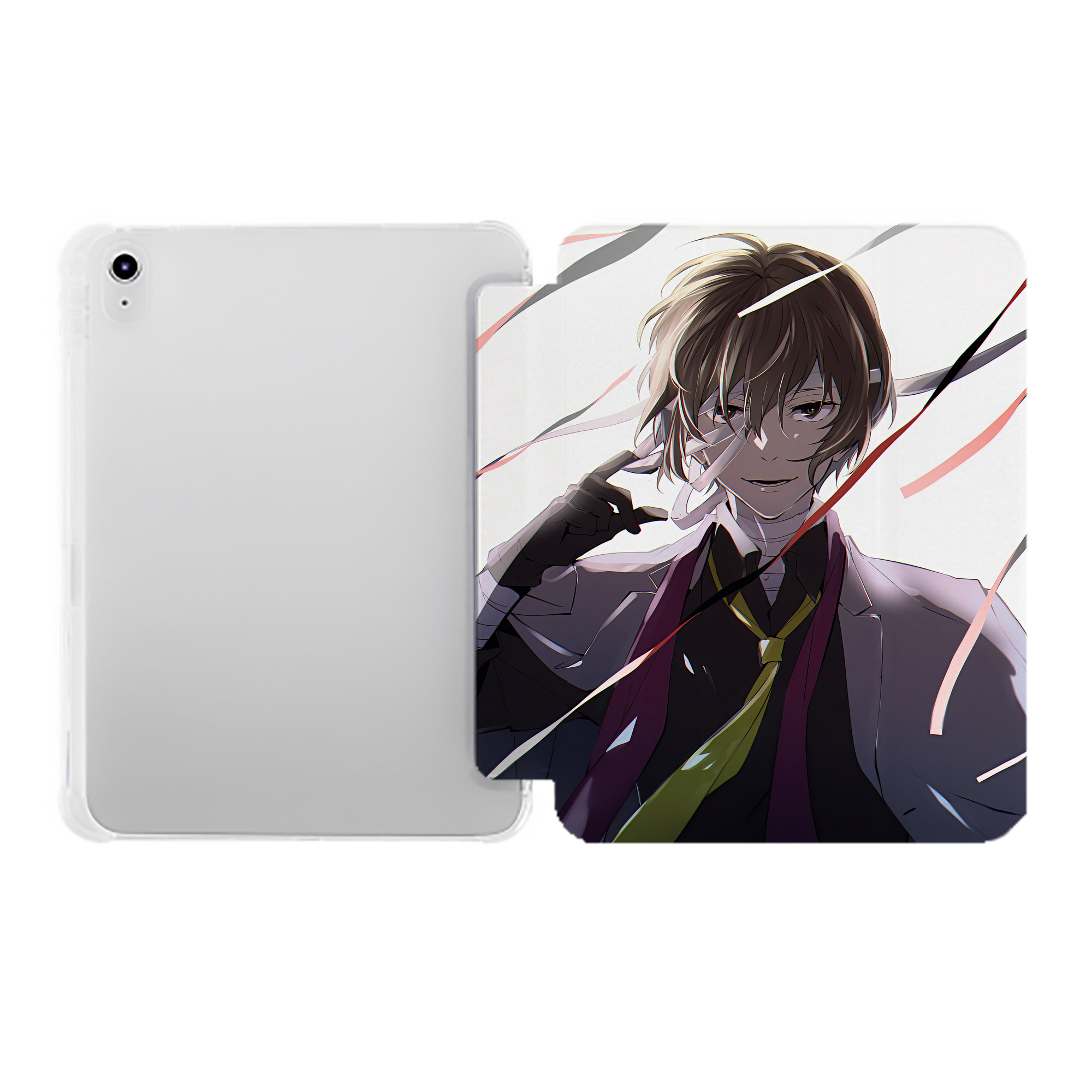 （画像用） 文豪ストレイドッグス Bungo Stray Dogs IPad ケース ペン収納付き 三つ折りスタンド PUレザー×シリコン 対応機種9.5/10.5/10.9インチ